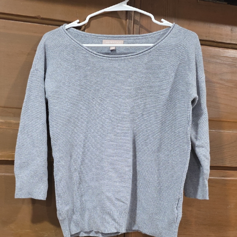 Banana Republic Light Blue Scoopneck Knit Top